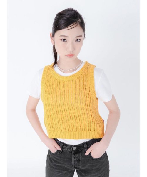 ニットベスト イエロー AMBER YELLOW