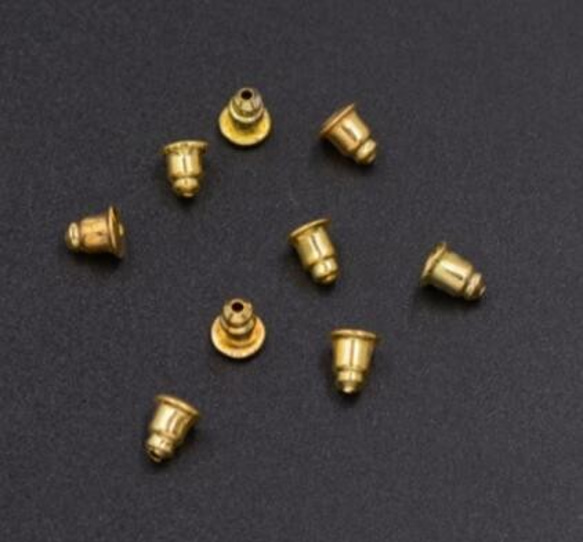 GM-083  300個  ピアスキャッチ 6×5mm アクセサリーパーツ ゴールド 3x【100ヶ】