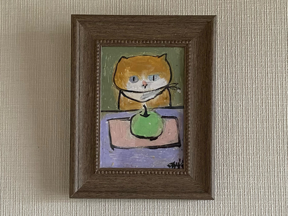 絵画。原画【橘猫ちゃんは青リンゴのチョコレートケーキが好きです】