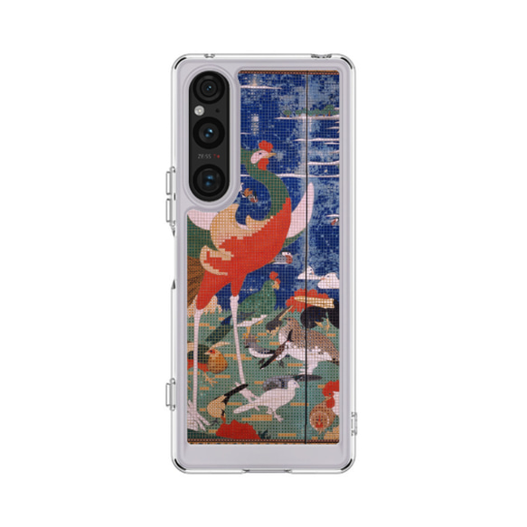 SONY Xperiaケース　伊藤若冲　鳥獣花木図屏風（鳳凰）【高解像度画像使用】