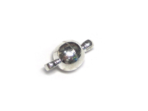 マグネットクラスプ ラウンド 古代銀 約11×6mm 【10個販売】6001474