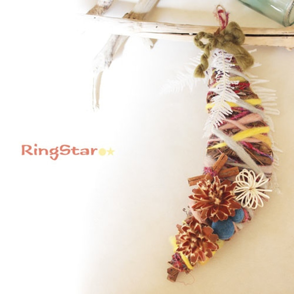 値下げしました★フェルトのお月様★ムーンリースA【RingStar】