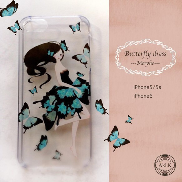 【iPhone5/5s/5c/6/6s/7/8/X】Butterfly dress ---morpho---