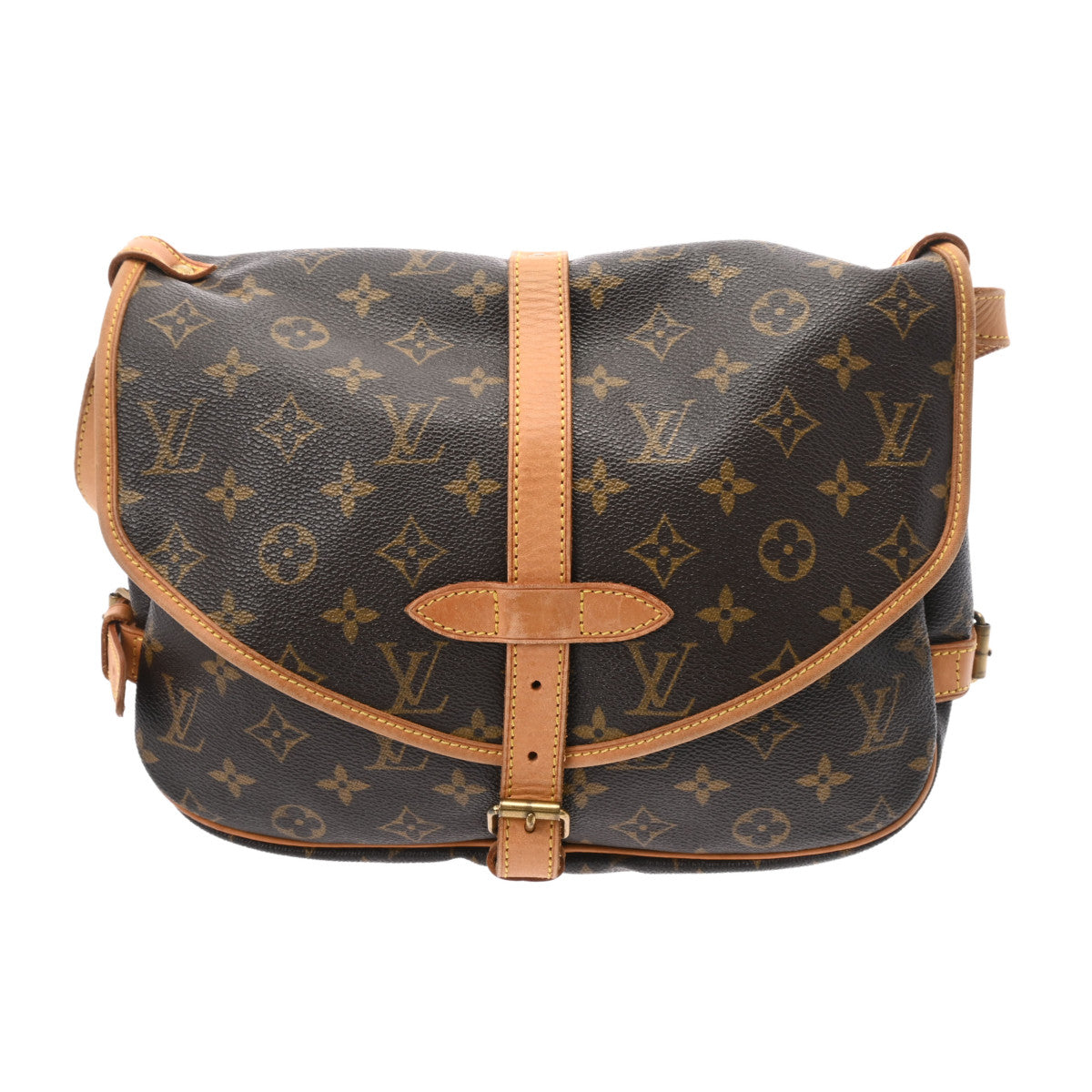 LOUIS VUITTON ルイヴィトン モノグラム ソミュール 30 ブラウン M42256 レディース モノグラムキャンバス ショルダーバッグ Bランク 中古 