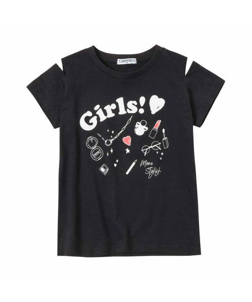 T－GRAPHICS ティーグラフィックス コスメ肩開き半袖Tシャツ MAG23118