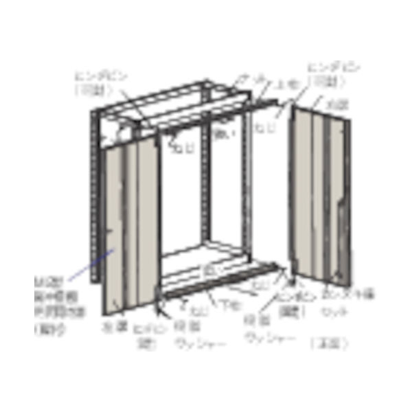 トラスコ中山 TRUSCO M2型棚用両開き扉 W900XH1800 ネオグレー DM2-63DX NG 1組(1個) 461-3678（直送品）