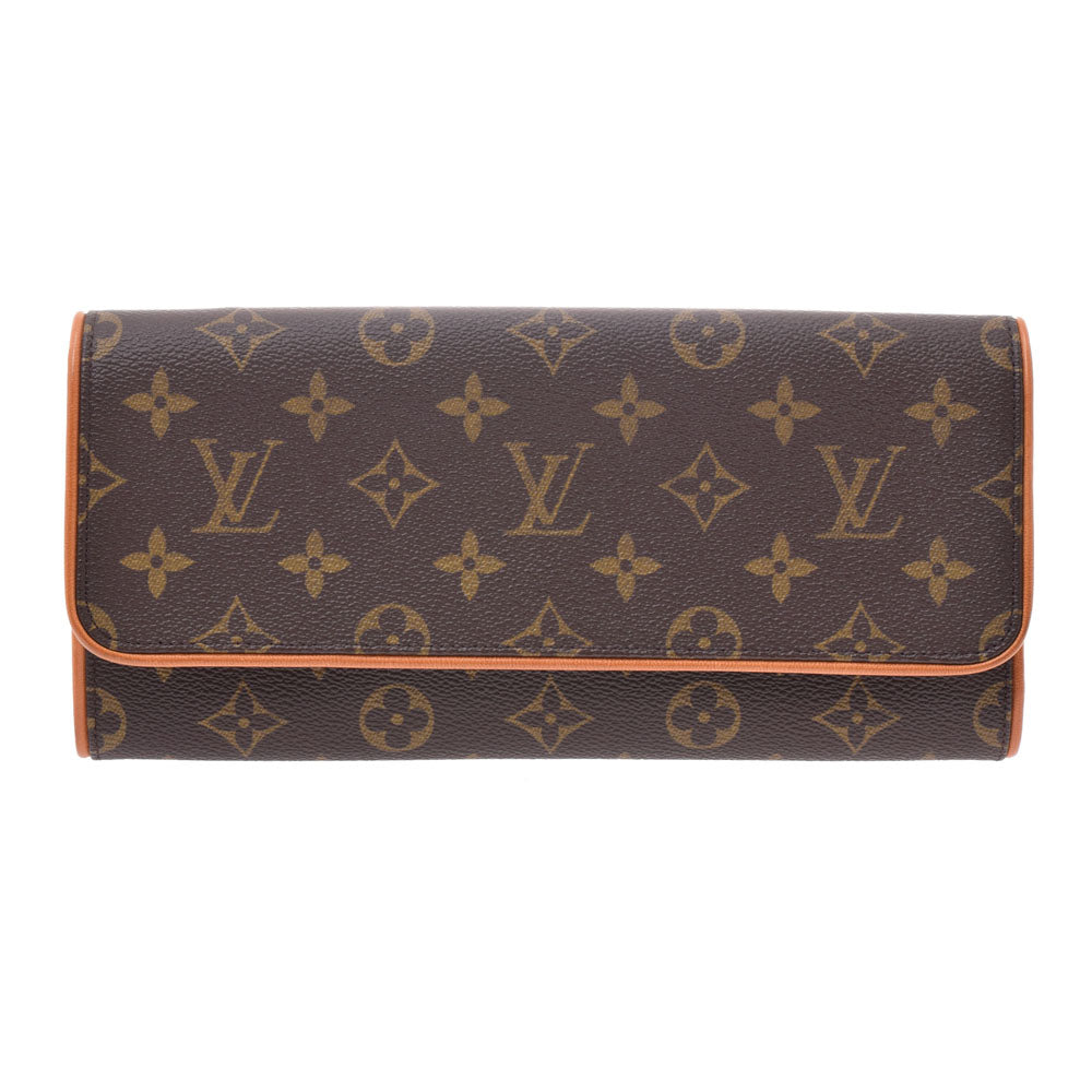 LOUIS VUITTON ルイヴィトン モノグラム ポシェットツインGM ブラウン M51852 レディース モノグラムキャンバス ショルダーバッグ Bランク 中古 