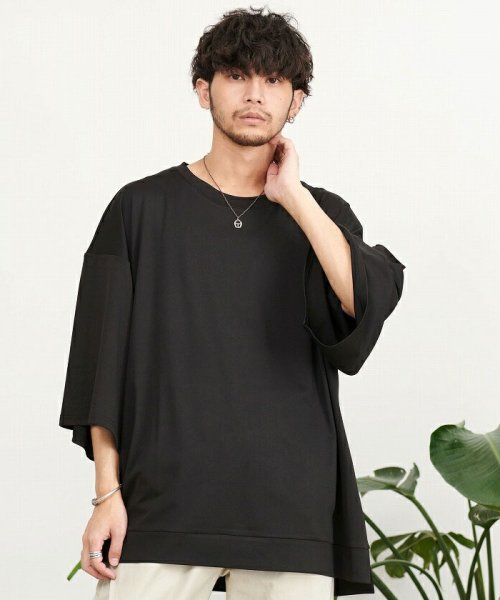 CavariA BIGシルエットポンチTシャツ 5分袖 7分袖