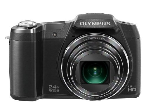 OLYMPUS デジタルカメラ STYLUS SZ-16 1600万画素CMOS 光学24倍ズーム 広角25mm ブラック SZ-16【中古品】