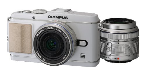 OLYMPUS ミラーレス一眼 PEN E-P3 ツインレンズキット ホワイト E-P3 TKIT WHT【中古品】