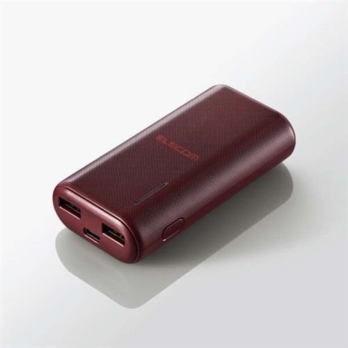 エレコム DE-C23L-6700RD モバイルバッテリー 6700mAh Type-C USB-A×2 Type-C×1 レッド