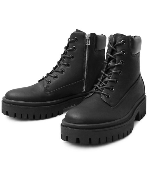 glabella Platform Sole Lace－up Boots