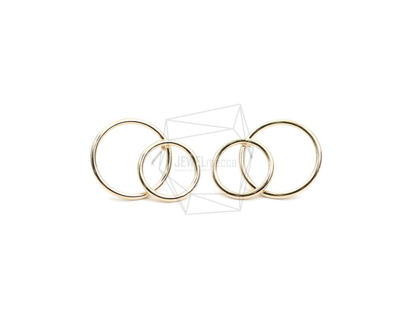 ERG-1864-G【2個入り】ダブルラウンド ピアス,Double Round  Post Earring