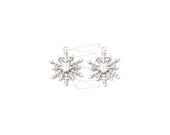 PDT-2163-MR【2個入り】スノーフレークペンダント,Snowflake Pendant/ 16mm x 19mm