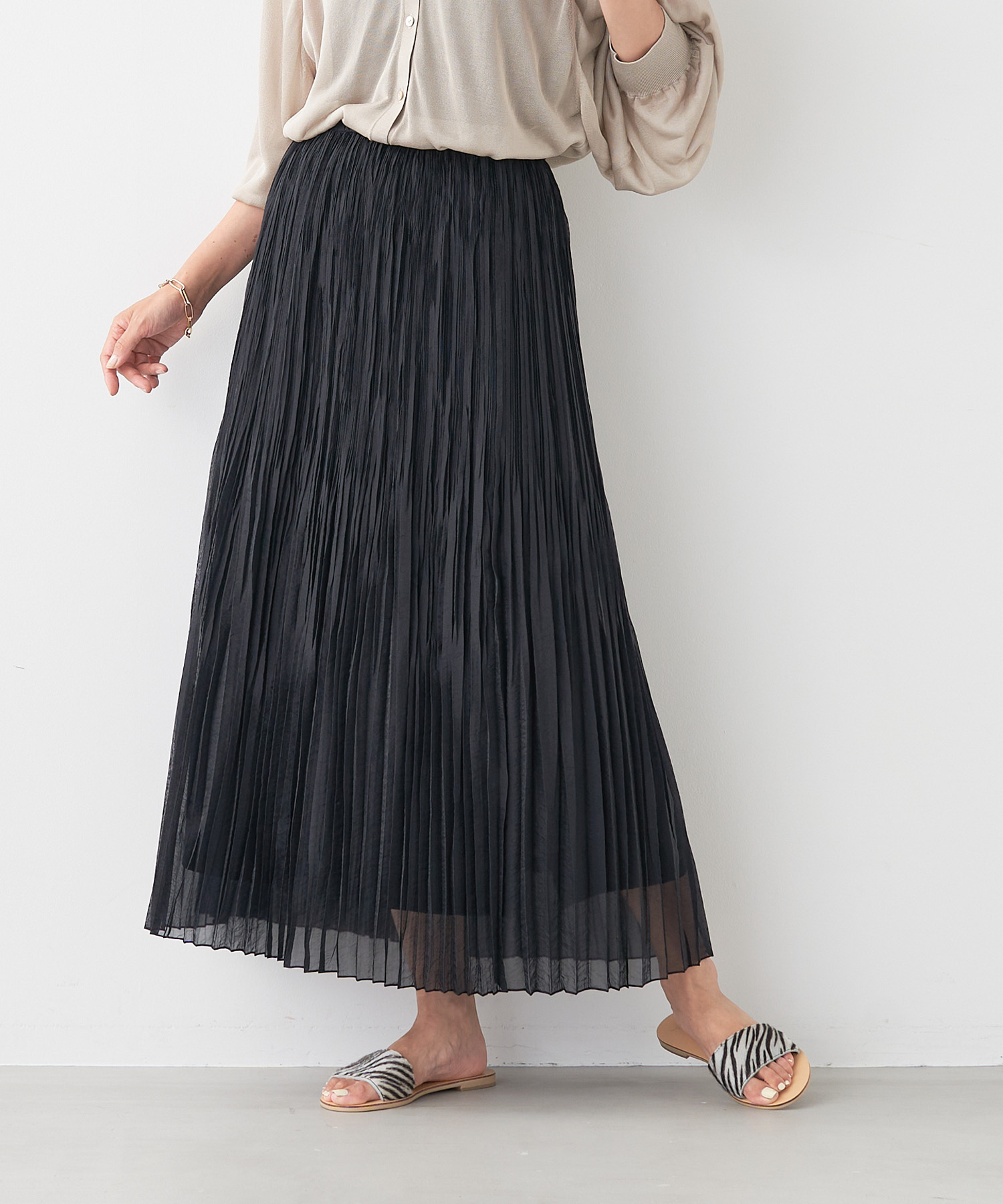 マイカアンドディール/random pleats skirt