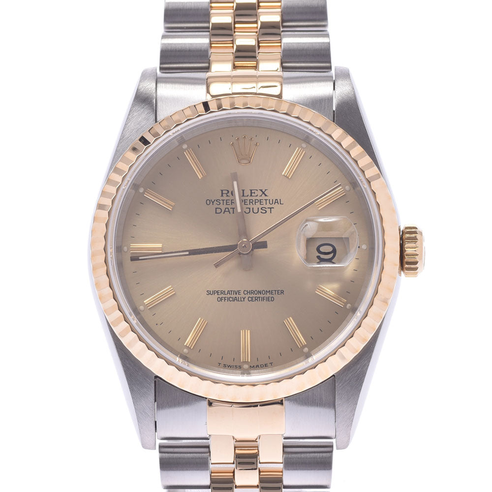 ROLEX ロレックス デイトジャスト 16233 メンズ YG/SS 腕時計 自動巻き シャンパン文字盤 Aランク 中古 