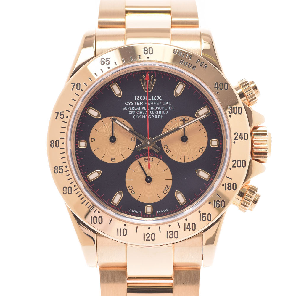 【現金特価】ROLEX ロレックス デイトナ 116528 メンズ YG 腕時計 自動巻き 黒/シャンパン文字盤 Aランク 中古 