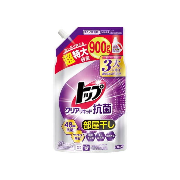 ライオン トップ クリアリキッド 抗菌 つめかえ用 超特大 900g FC964RH