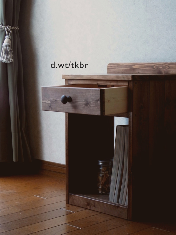 ◻︎#70. 1drawer side table (d.wt/tkbr)