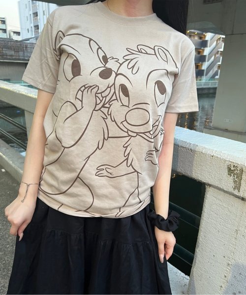 【DISNEY/ディズニー】天竺プリント半袖クルーネックTシャツ（ミッキー・ドナルド・グーフィー・プーさん・チップ&デール・トイストーリー）