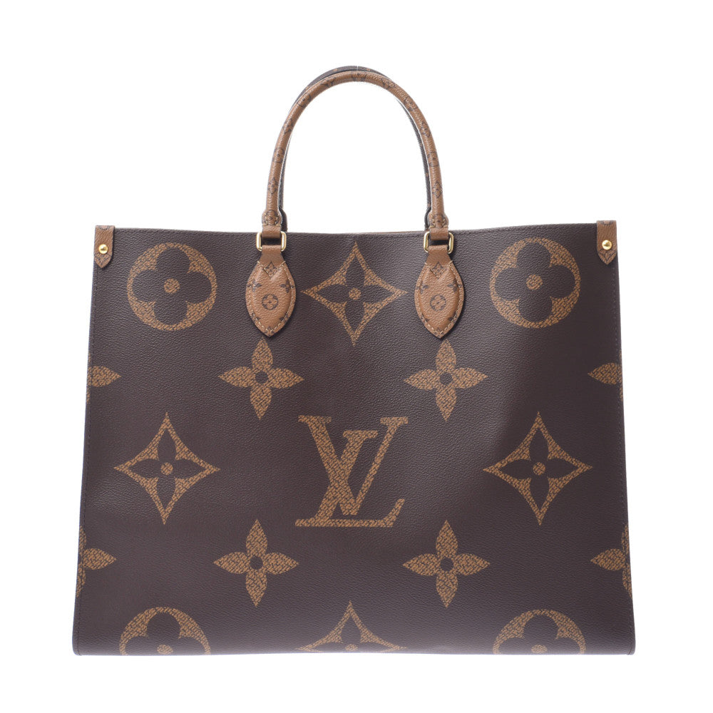 LOUIS VUITTON ルイヴィトン ジャイアントモノグラム オンザゴーGM リバース ブラウン M45320 ユニセックス モノグラムリバースキャンバス 2WAYバッグ Aランク 中古 