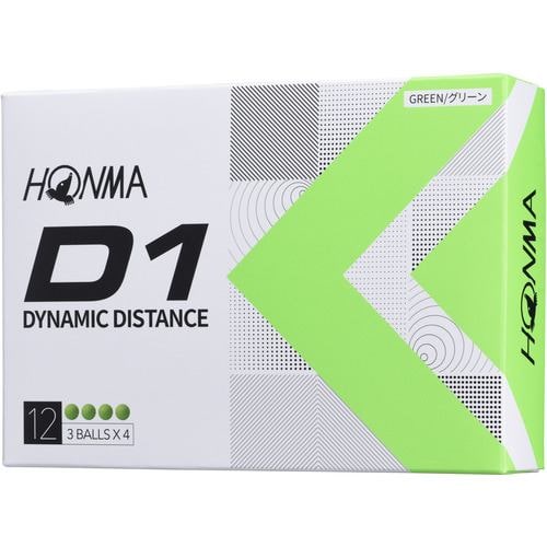 本間ゴルフ 2022年モデル D1 ゴルフボール HONMA GOLF 12球入 グリーン