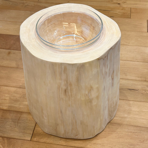 【Pet Table Hinoki】  〜L〜 Glass  bowl 555