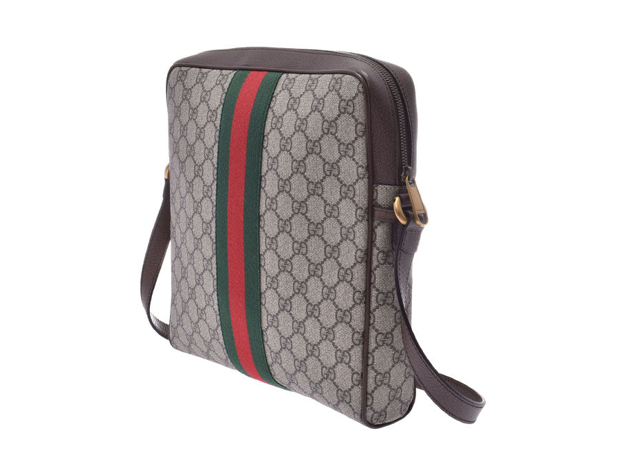 グッチ オフィディア GGスプリーム ラージショルダーバッグ グレージュ系 レディース PVC/レザー 未使用 美品 GUCCI 中古 