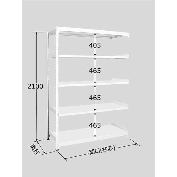 サカエ ラークラック(ホワイト/150kg/高さ2100/連結) RLS-2745R 1台（直送品）