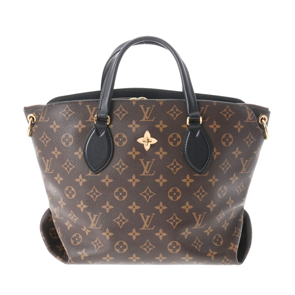 LOUIS VUITTON ルイヴィトン モノグラム フラワージップトートMM ブラウン M44347 レディース モノグラムキャンバス 2WAYバッグ ABランク 中古 