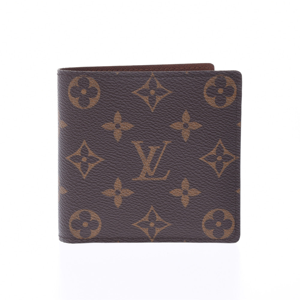 LOUIS VUITTON ルイヴィトン モノグラム ポルトフォイユ マルコ 旧型 ブラウン M61675 メンズ 二つ折り財布 新同 中古 