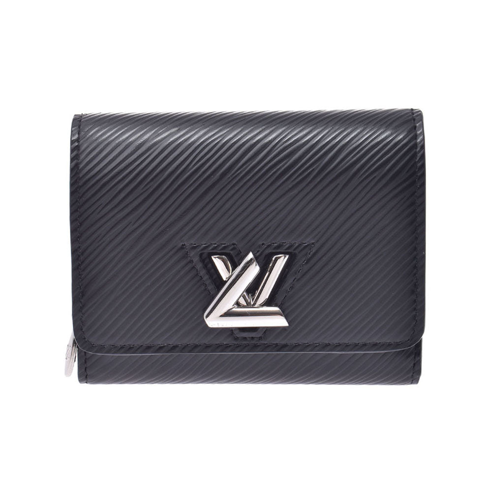 LOUIS VUITTON ルイヴィトンポルトフォイユツインコンパクトXS  エピ 黒 シルバー金具 レディース エピレザー 三つ折り財布 M63322  中古