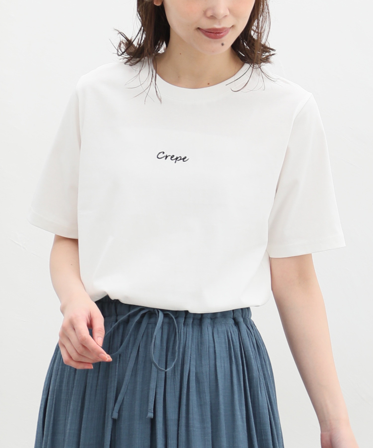 ハニーズ/ロゴ刺繍Ｔシャツ Tシャツ レディース 半袖 おしゃれ ワンポイント UVカット綿100･･･