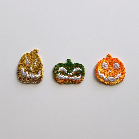 ハロウィンかぼちゃセット 刺繍シール ワッペン