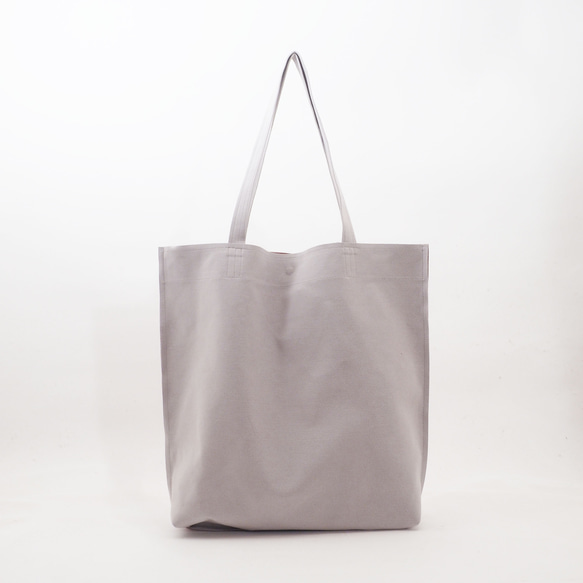 ＜即納＞double handle tote（ライトグレー×ピンク）/人工皮革/ユニセックス/T076