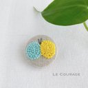 【mini】まるいチョウの刺繍ブローチ④