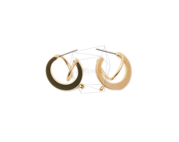 ERG-1164-MG【2個入り】3Dカーブピアス,3D curve Post Earring/16mm x 20mm