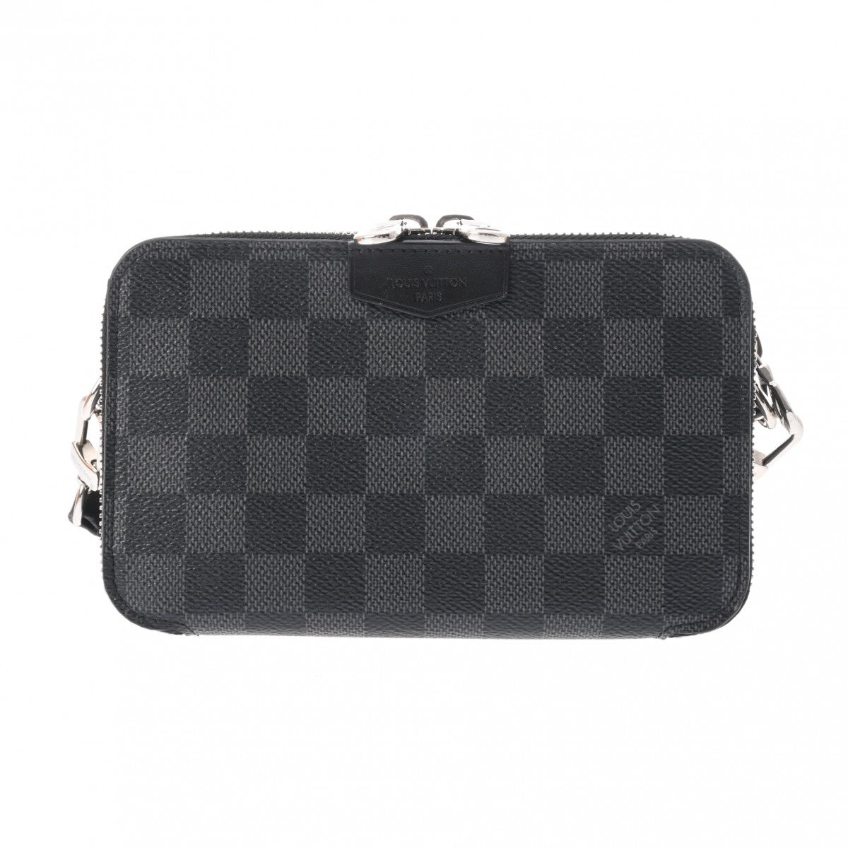 LOUIS VUITTON ルイヴィトン ダミエグラフィット アルファ ウェアラブル ウォレット 黒 グレー N60418 メンズ ダミエグラフィットキャンバス ショルダーバッグ Aランク 中古 