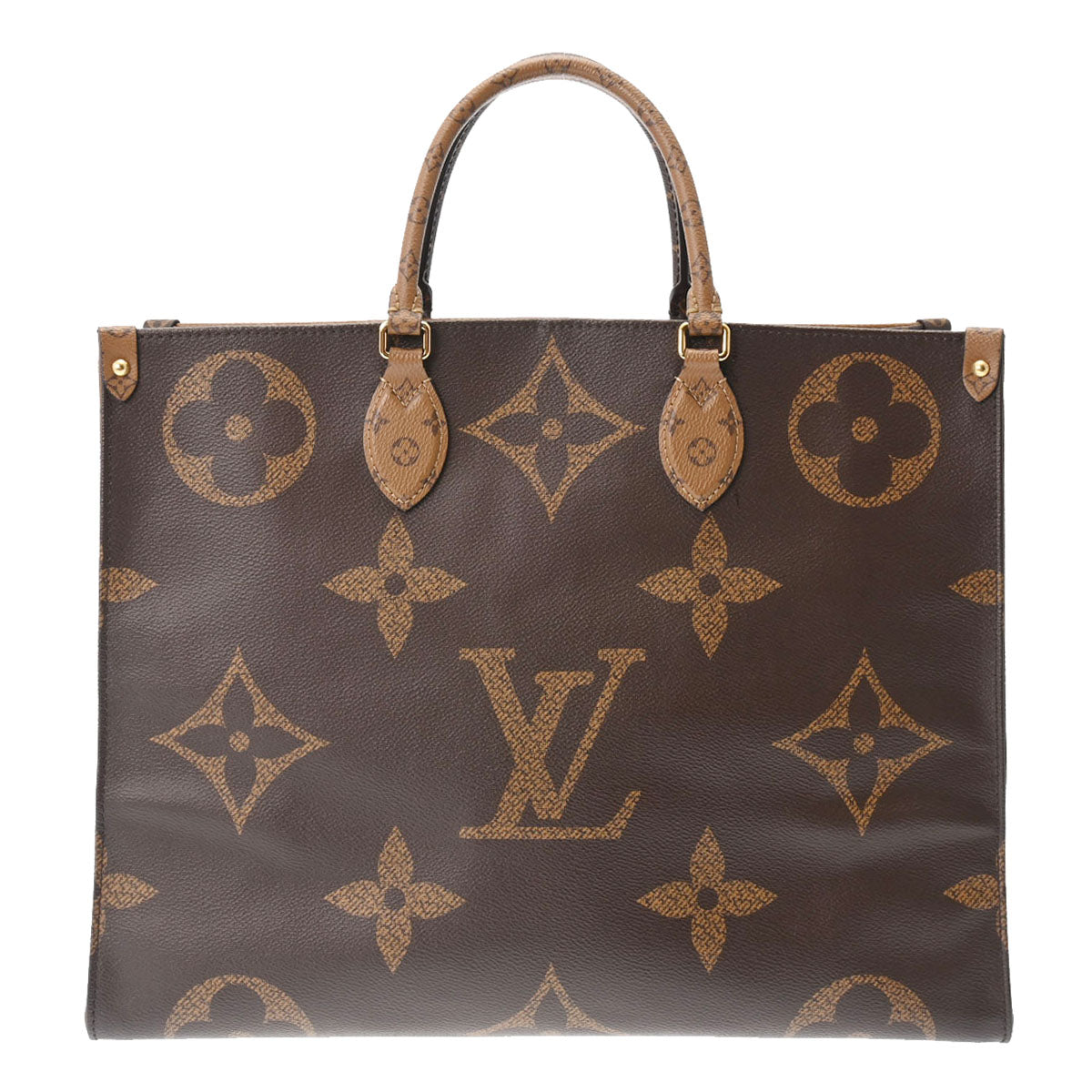 LOUIS VUITTON ルイヴィトン モノグラムリバース オンザゴー GM ブラウン M45320 レディース モノグラムキャンバス 2WAYバッグ ABランク 中古 