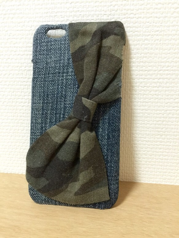 カモフラ×リボン☆iPhone6(s)/7 plusケース