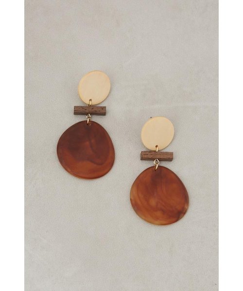 WOOD × MARBLE ACRYL EARRINGS