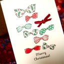 CHRISTMAS CARD -  CHRISTMAS RIBBONS 2PC SET