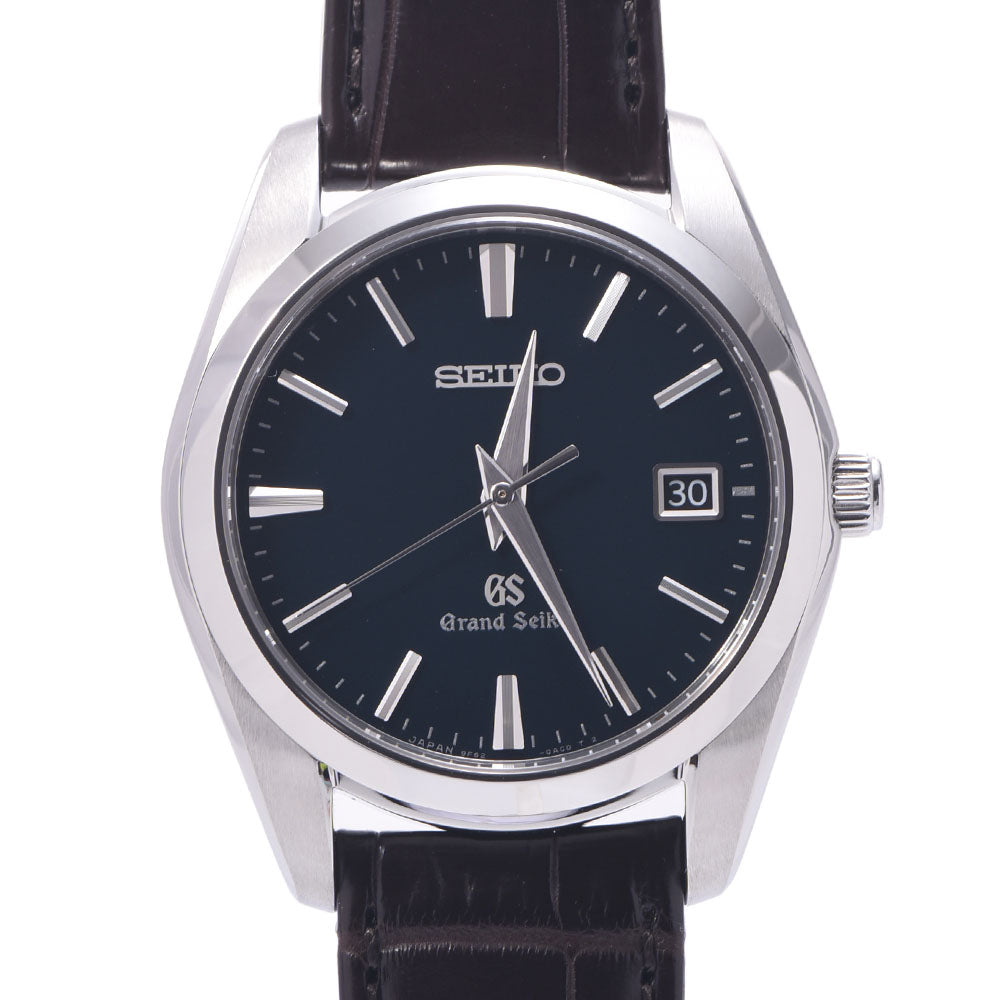 SEIKO セイコー グランドセイコー SBGX097/9F62-0AB0 メンズ SS/革 腕時計 クオーツ 黒文字盤 Aランク 中古 