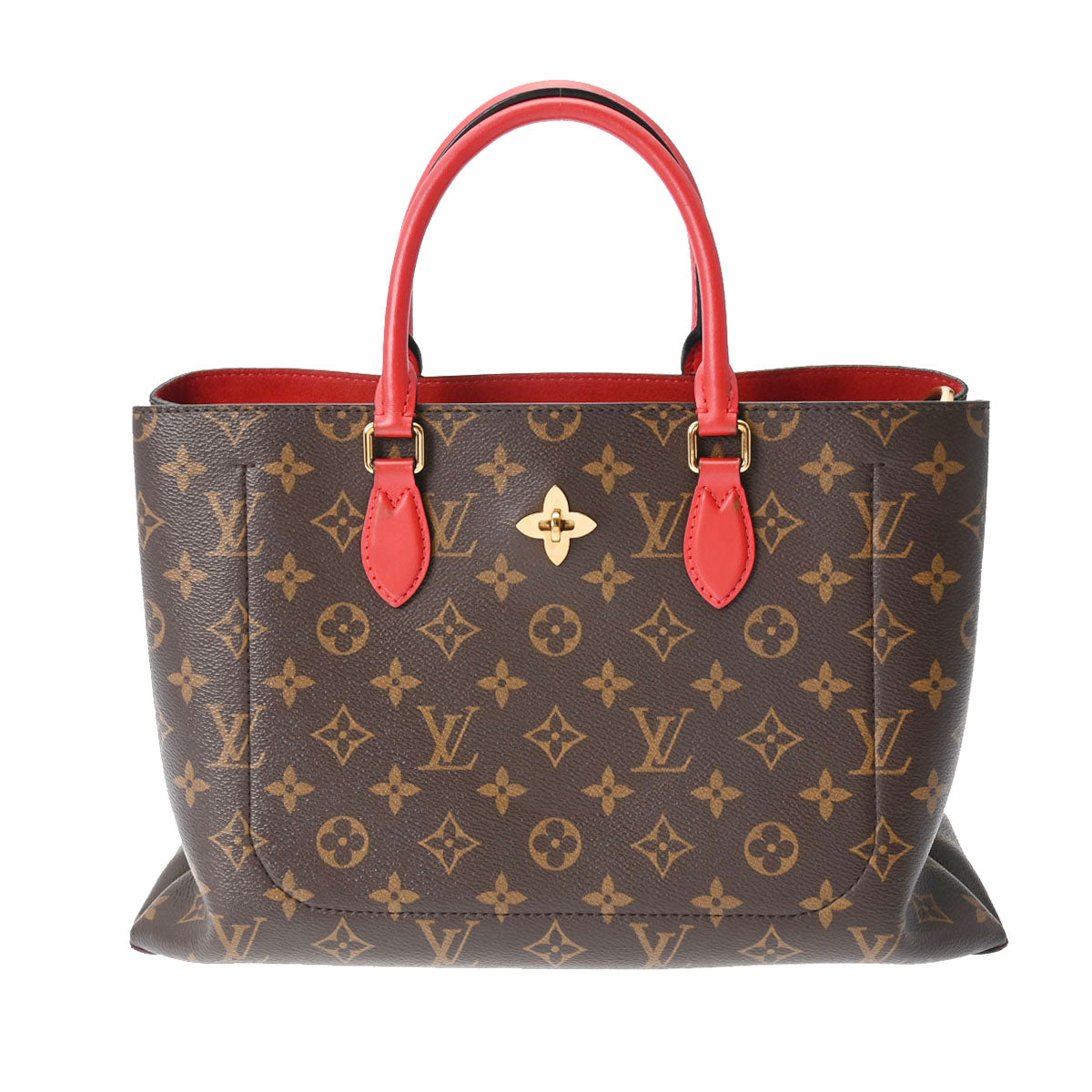 LOUIS VUITTON ルイヴィトン モノグラム フラワートート コクリコ M43553 レディース モノグラムキャンバス 2WAYバッグ ABランク 中古 