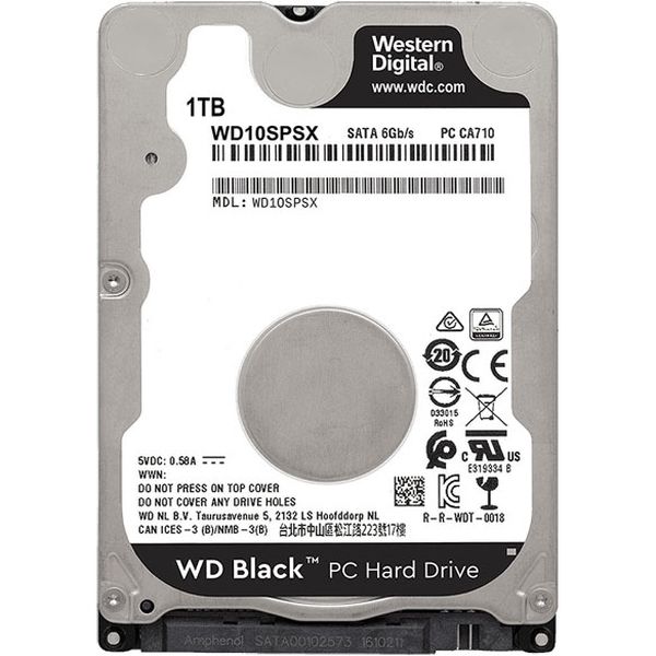 ＷＤ　Ｂｌａｃｋシリーズ　２．５インチ内蔵ＨＤＤ　１ＴＢ　ＳＡＴＡ３（６Ｇｂ／ｓ）　７ｍｍ厚　ＷＤ１０ＳＰＳＸ（直送品）