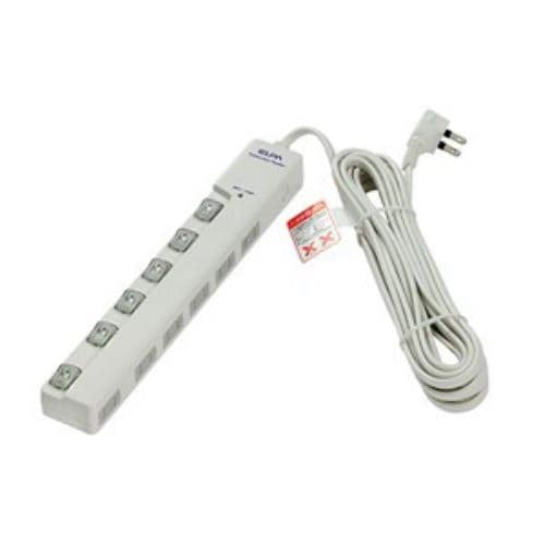 ELPA LEDランプスイッチ付タップ 横挿し 6個口 5m WLS-LY6500RS