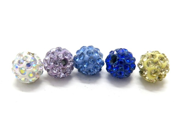 【AFP】シャンバラビーズ　直径約６mm　ミックス　各色１個入り　shbeads-6mix