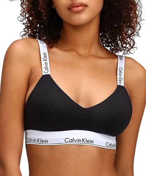 【CALVIN KLEIN / カルバンクライン】ブラジャー　ショルダーロゴ アンダーウェア 見せブラ スポーツブラ 下着 QF7059