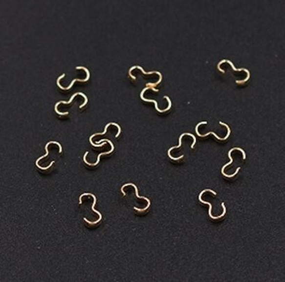 GM-019  300個  8の字カン 7×4mm アクセサリーパーツ ゴールド  3X【100ヶ】