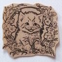 81 ねこ 桜 花 リース  04 はんこ アンティーク ヴィンテージ ハンコ スタンプ ゴム印 ハンドメイド ラッピング 猫 ネコ 子猫 桜 さくら サクラ 入園 入学 卒業 卒園  春